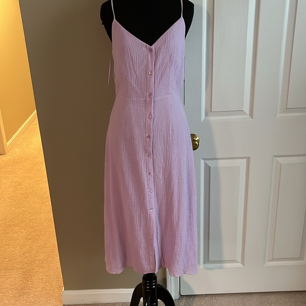 TART Purple button down midi dress, fully lined